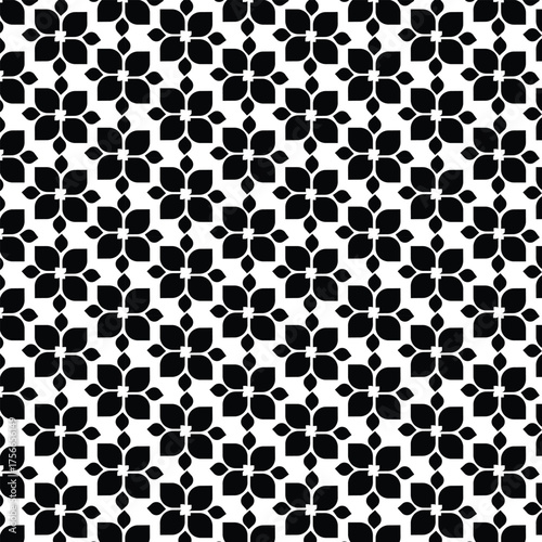 White background with black pattern. Seamless texture for fashion, textile design, on wall paper, wrapping paper, fabrics and home decor. Simple repeat pattern.
