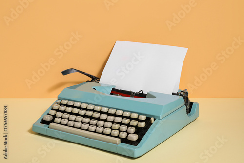 Vintage typewriter with bla...