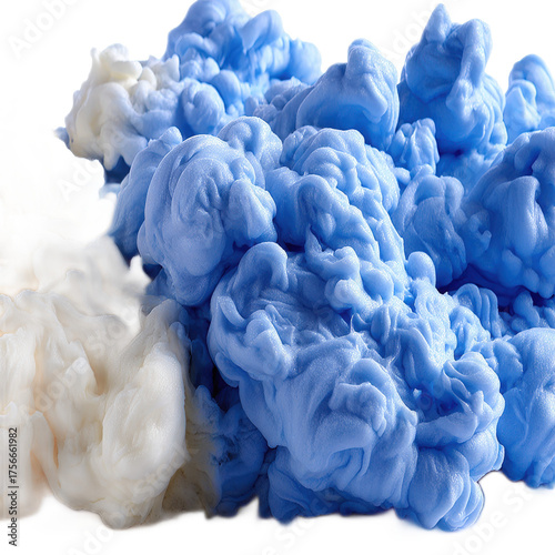 Fluid Swirls of White and Blue Colors in a Beautiful Abstract Background
