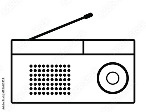 retro radio vector illustration icon
