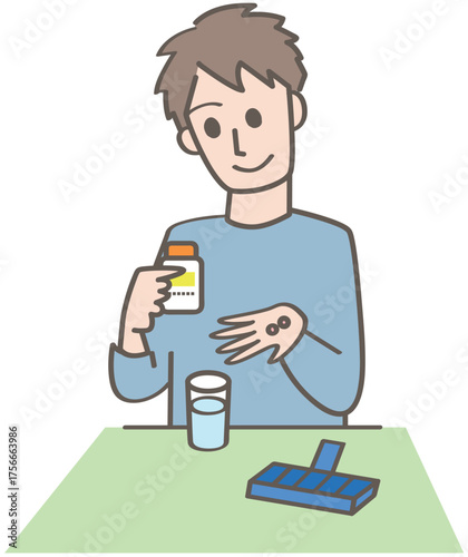 サプリメントを飲む人