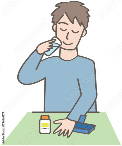 サプリメントを飲む人