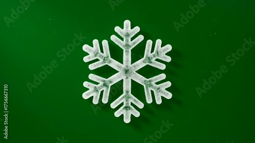 snowflake forming dissolving water splashes green screen