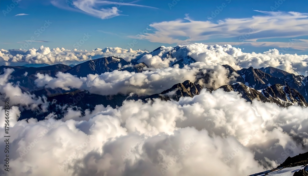 Fototapeta premium High-altitude mountain range panorama