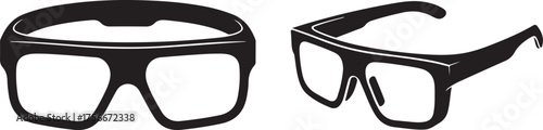 AR Smart Glasses Silhouette Vector Set – Bold Outline, Futuristic Wearable Device Icons