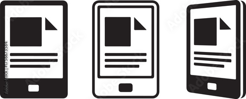 E-Reader Silhouette Vector Set – Bold Outline Digital Book Device Icons