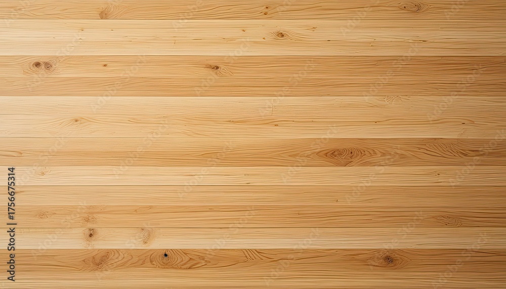 Fototapeta premium Close-up view of natural wood plank flooring with grain and knots
