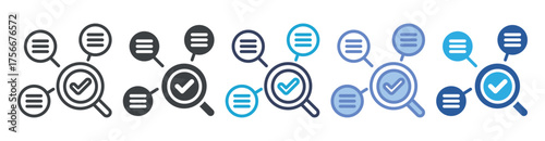 Analysis icon set multiple style collection