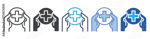 Safety First icon set multiple style collection