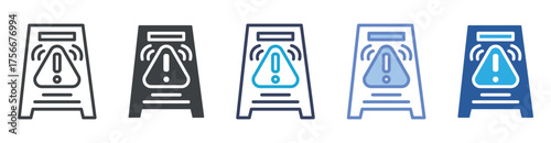 Hazards icon set multiple style collection