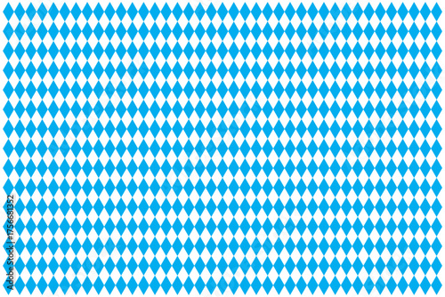 Bavarian blue and white diamond seamless pattern vector, Oktoberfest festival background for banners and packaging.