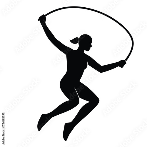 athlete jumping rope outdoors colorful vector