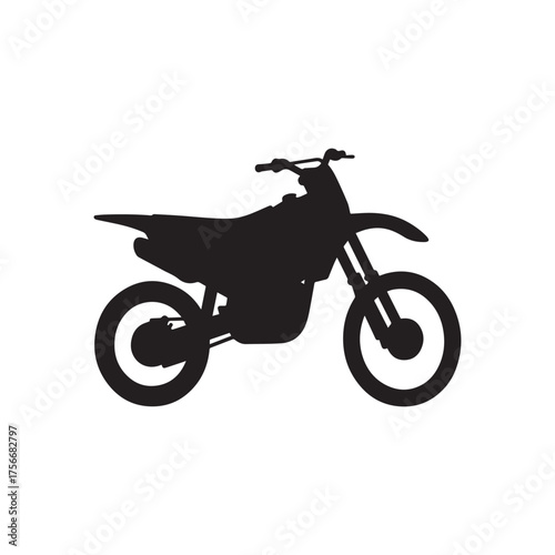 Dirt Bike Silhouette Illustration – Off-Road Motorcycle with Knobby Tires