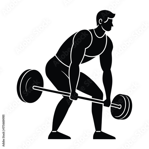 man performing deadlift  vector illustration  min