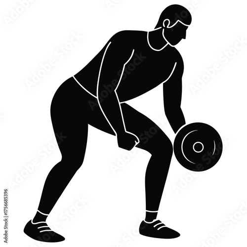 man performing single leg deadlift with dumbbell