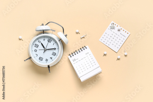 Calendar with alarm clock a...