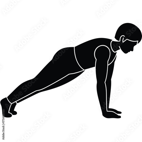person doing planks  outline vector style
