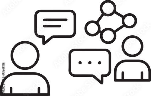 Dynamic communication network connecting people, fostering collaboration and sharing ideas, ideal for business presentations and modern tech ventures, vector