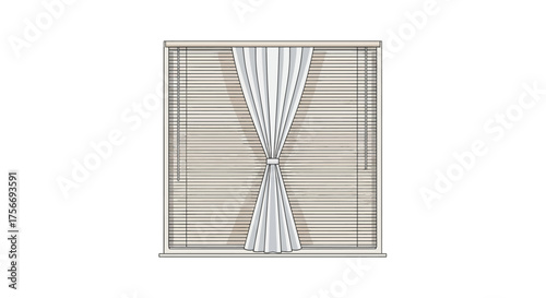 Window with curtains Soft light neutral tones minimalist interior design