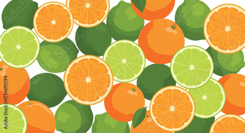 A vibrant collection of fresh citrus fruits including oranges and limes.