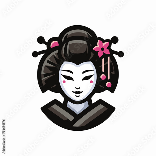 Japanese geisha cartoon design vector illustration