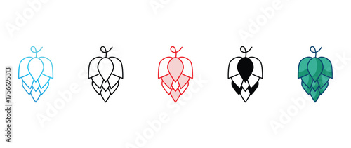 Hop icon set multiple style collection