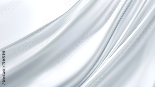 Smooth white fabric flows in elegant waves with soft light.