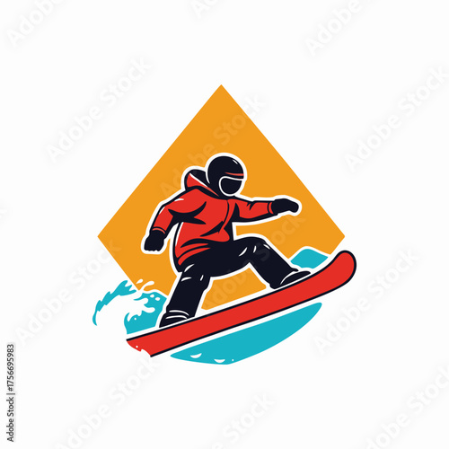 Snowboarding cartoon design vector illustration
