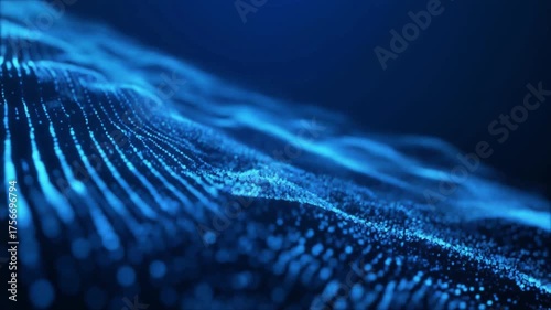 Blue Particle Wave Abstract Background with Flowing Motion close up of a blue eye 4k video
