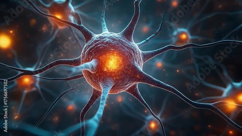 Neural Network Connections and Brain Activity Visualization  4k video