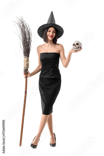 Young happy woman dressed a...