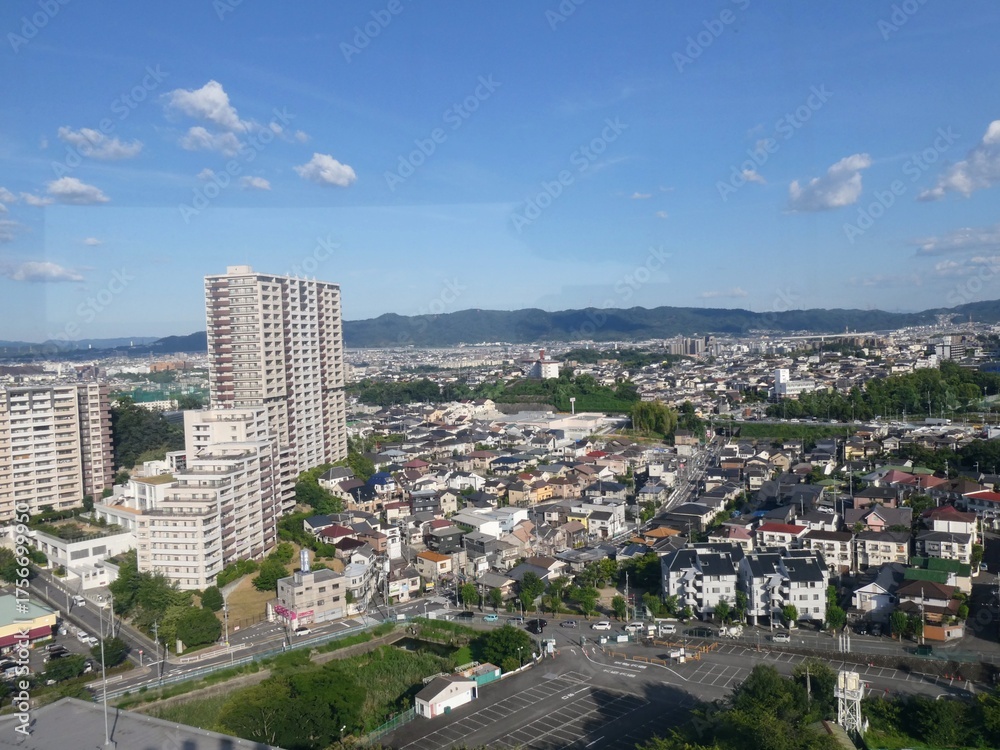 Fototapeta premium aerial view of city in osaka