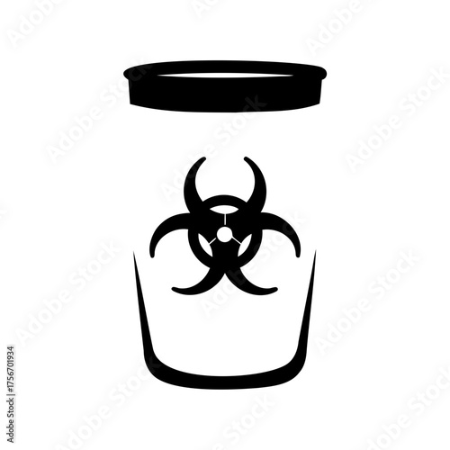 Black and White Biohazard Sharps Container for Medical Waste Disposal