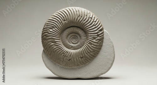 Ancient Ammonite Fossil: Detailed Spiral Shell on Matrix, Paleontological Specimen