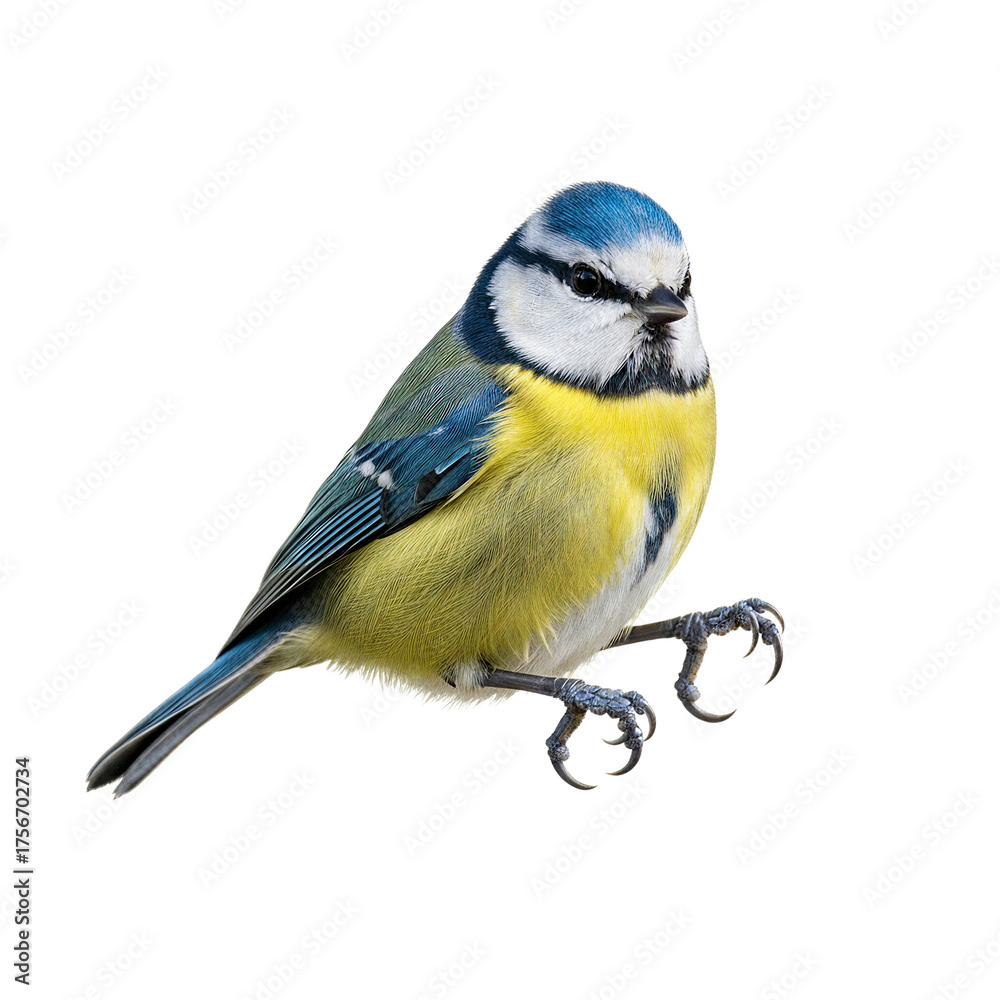 Obraz premium Blue tit small songbird — transparent PNG, isolated for easy cutout