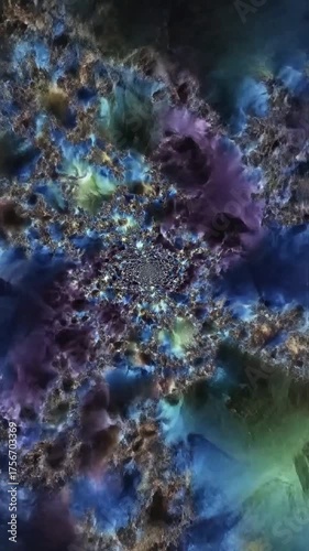 Fractal patterns zoom infinitely inward at the focal points.