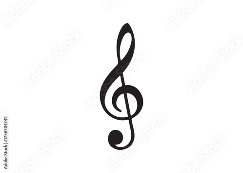 Vector art of treble clef, a musical symbol for high notes