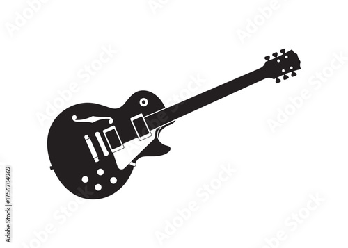 Vector art of electric guitar silhouette, a classic instrument