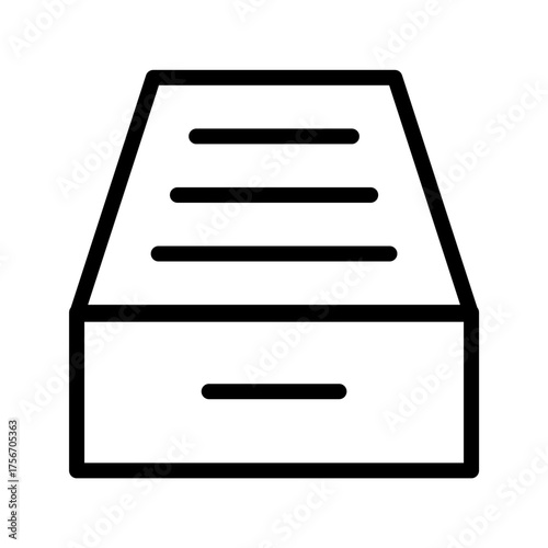  Inbox tray icon, document archive drawer outline