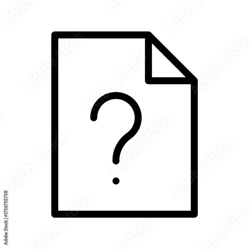  Question mark document icon, unknown file type help outline