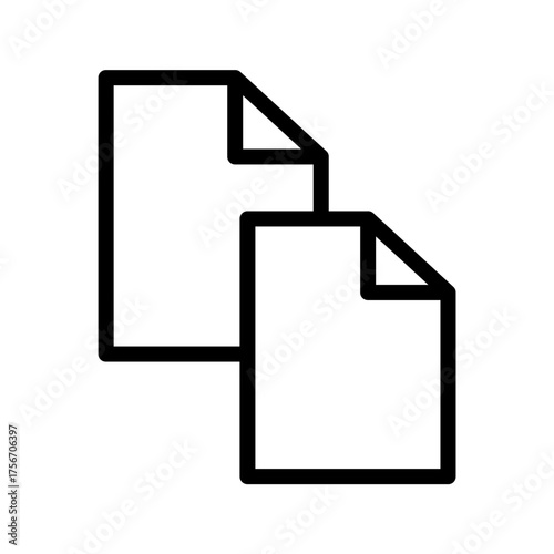  Two documents icon, overlapping duplicate files outline