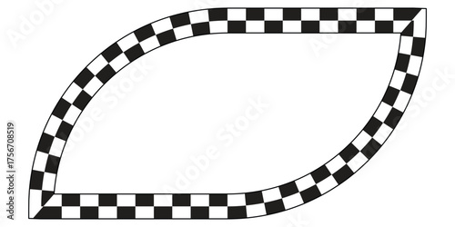 Abstract checkered frame vector border with black and white squares decorative element for graphic design and creative projects
