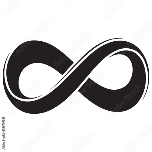 Stylized Black Infinity Symbol on White Background