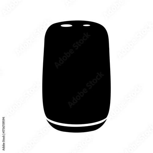 Silhouette of a smart home device, potentially a voice assistant speaker