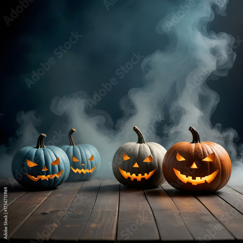 halloween pumpkin in the dark