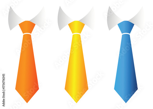 tie or necktie icon set vector illustration isolated on white background.