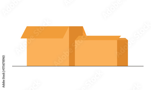 Illustration cardboard open unique design isolated