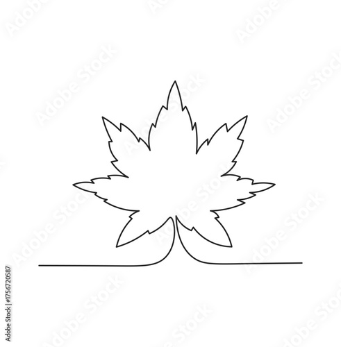 Maple leaf doodle line simple vector illustration 