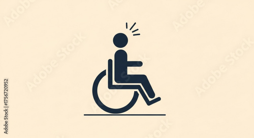 Person in wheelchair icon representing disability, accessibility, and support for people with special needs