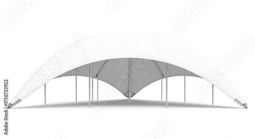 Dynamic White  Grey Tensile Fabric Structure, Modern Architectural Canopy Design.